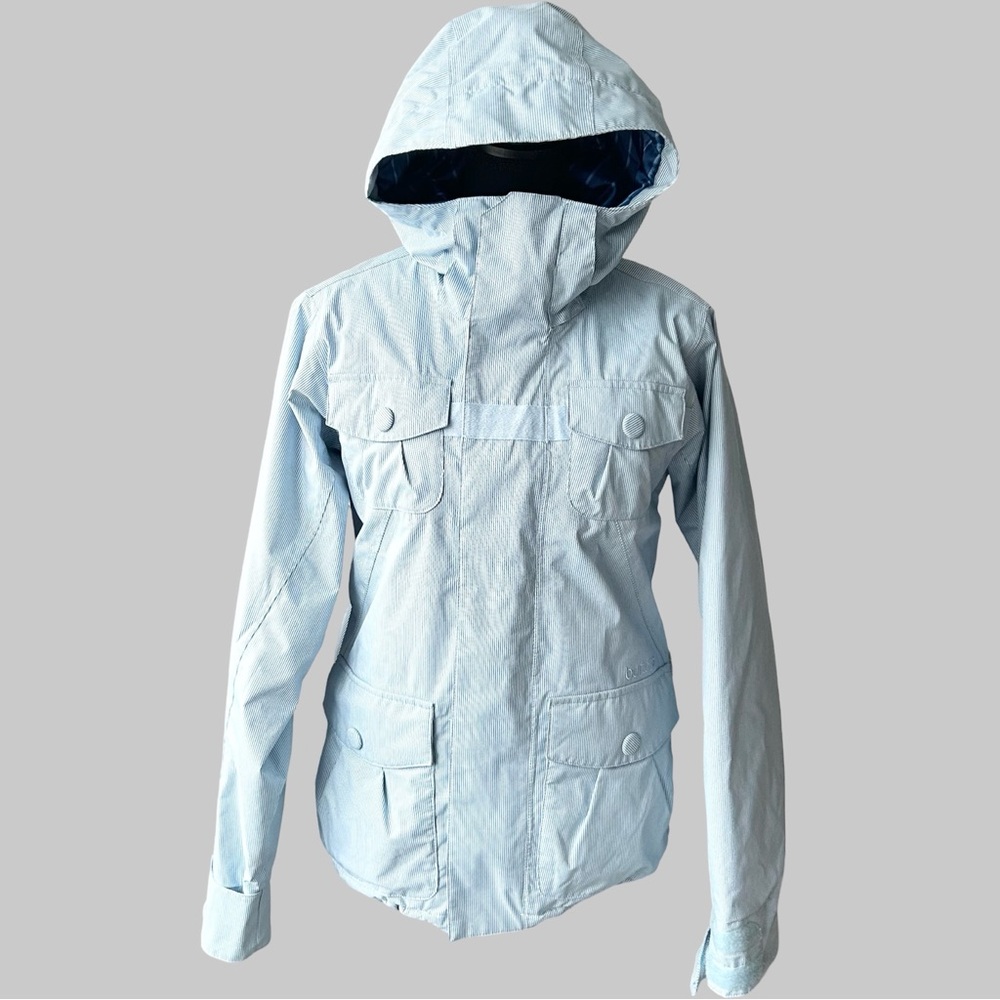 Burton Dryride Snowboard Jacket Stripe Hooded Ski Snow Coat
